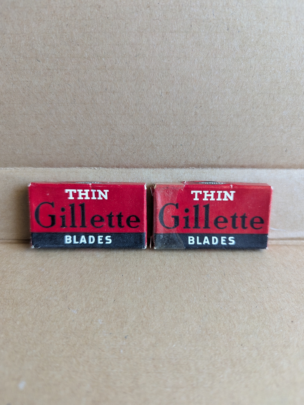 Vintage Gillette Thin Razor Blades 2 Packs New Original Package - Picture 1 of 4